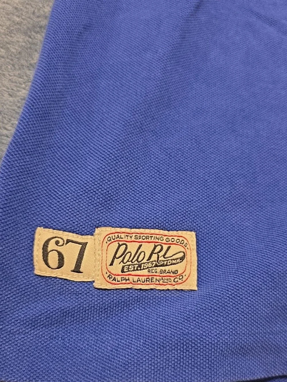 Polo by Ralph Lauren Royal Blue Short Sleeve Polo with Embroidered Patches